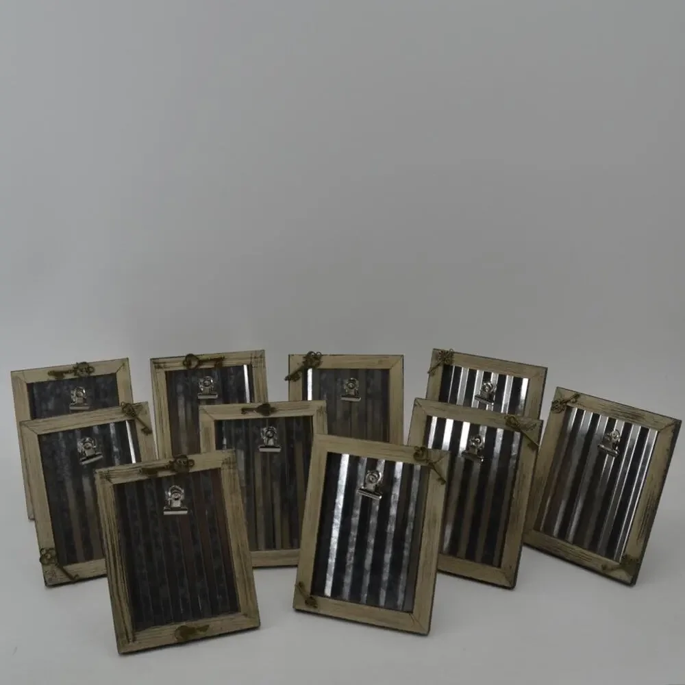 Lot of 10 Frames W/ Skeleton Keys Table Signs Clips B Metal